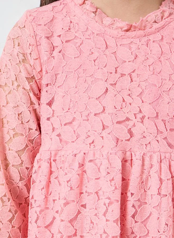 ستايلي فستان دانتيل بأكمام طويلة